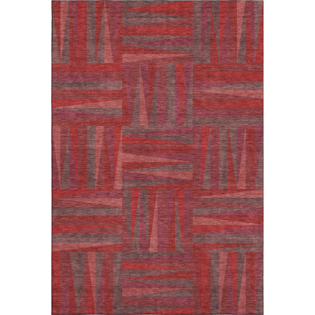 Piper Looms Mayfield Squares AMF1012 Red Machine Washable Area Rug main image