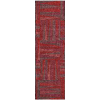 Piper Looms Mayfield Squares AMF1012 Red Machine Washable Area Rug Runner Main Image