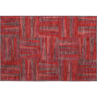 Piper Looms Mayfield Squares AMF1012 Red Machine Washable Area Rug Scatter Main Image
