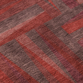 Piper Looms Mayfield Squares AMF1012 Red Machine Washable Area Rug Swatch Image