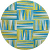 Piper Looms Mayfield Squares AMF1012 Teal Machine Washable Area Rug Round Main Image