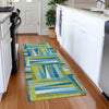 Piper Looms Mayfield Squares AMF1012 Teal Machine Washable Area Rug Runner Lifestyle Image Feature