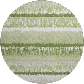 Piper Looms Mayfield Stripes AMF1013 Aloe Machine Washable Area Rug Round Main Image