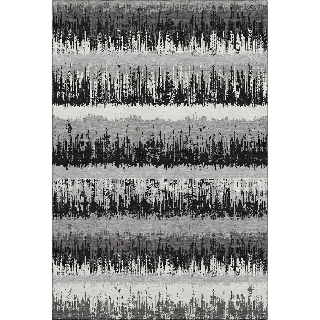 Piper Looms Mayfield Stripes AMF1013 Black Machine Washable Area Rug main image