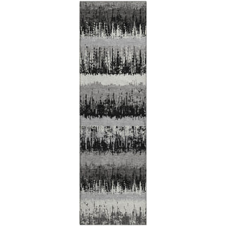 Piper Looms Mayfield Stripes AMF1013 Black Machine Washable Area Rug Runner Main Image