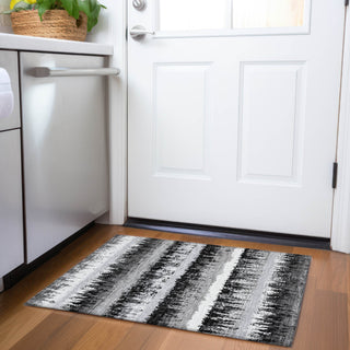 Piper Looms Mayfield Stripes AMF1013 Black Machine Washable Area Rug Scatter Lifestyle Image Feature