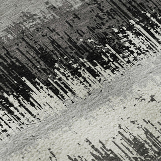 Piper Looms Mayfield Stripes AMF1013 Black Machine Washable Area Rug Swatch Image