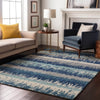 Piper Looms Mayfield Stripes AMF1013 Blue Machine Washable Area Rug Lifestyle Image Feature