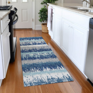 Piper Looms Mayfield Stripes AMF1013 Blue Machine Washable Area Rug Runner Lifestyle Image Feature