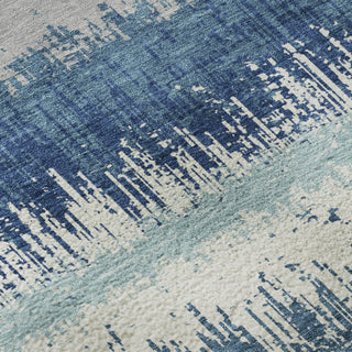 Piper Looms Mayfield Stripes AMF1013 Blue Machine Washable Area Rug Swatch Image