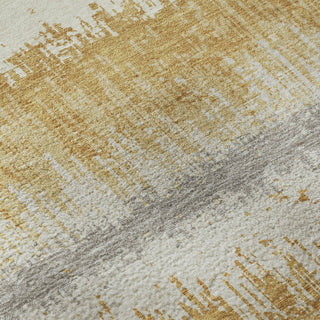 Piper Looms Mayfield Stripes AMF1013 Gold Machine Washable Area Rug Swatch Image