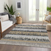 Piper Looms Mayfield Stripes AMF1013 Gray Machine Washable Area Rug Lifestyle Image Feature