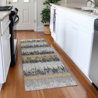 Piper Looms Mayfield Stripes AMF1013 Gray Machine Washable Area Rug Runner Lifestyle Image Feature