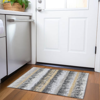 Piper Looms Mayfield Stripes AMF1013 Gray Machine Washable Area Rug Scatter Lifestyle Image Feature