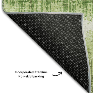 Piper Looms Mayfield Stripes AMF1013 Green Machine Washable Area Rug Backing Image
