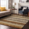 Piper Looms Mayfield Stripes AMF1013 Mocha Machine Washable Area Rug Lifestyle Image Feature