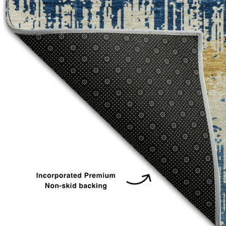 Piper Looms Mayfield Stripes AMF1013 Navy Machine Washable Area Rug Backing Image