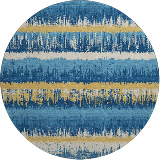 Piper Looms Mayfield Stripes AMF1013 Navy Machine Washable Area Rug Round Main Image