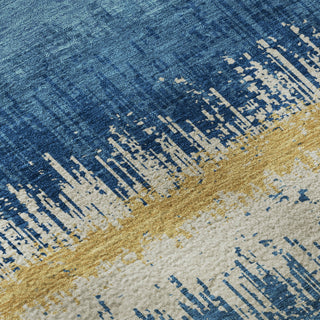 Piper Looms Mayfield Stripes AMF1013 Navy Machine Washable Area Rug Swatch Image