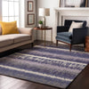Piper Looms Mayfield Stripes AMF1013 Purple Machine Washable Area Rug Lifestyle Image Feature
