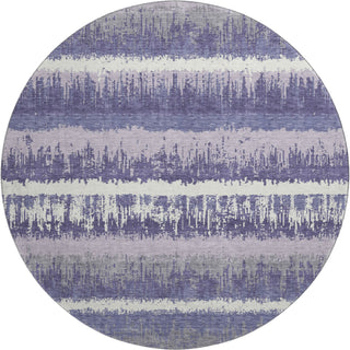 Piper Looms Mayfield Stripes AMF1013 Purple Machine Washable Area Rug Round Main Image
