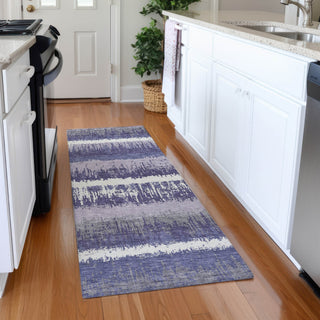 Piper Looms Mayfield Stripes AMF1013 Purple Machine Washable Area Rug Runner Lifestyle Image Feature