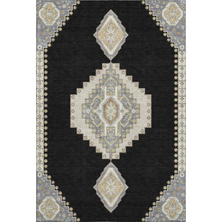 Piper Looms Mayfield Oriental AMF1014 Black Machine Washable Area Rug main image