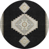 Piper Looms Mayfield Oriental AMF1014 Black Machine Washable Area Rug Round Main Image