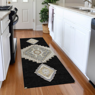 Piper Looms Mayfield Oriental AMF1014 Black Machine Washable Area Rug Runner Lifestyle Image Feature