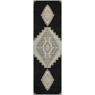 Piper Looms Mayfield Oriental AMF1014 Black Machine Washable Area Rug Runner Main Image