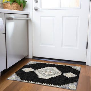 Piper Looms Mayfield Oriental AMF1014 Black Machine Washable Area Rug Scatter Lifestyle Image Feature