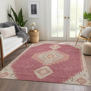 Piper Looms Mayfield Oriental AMF1014 Blush Machine Washable Area Rug Lifestyle Image Feature