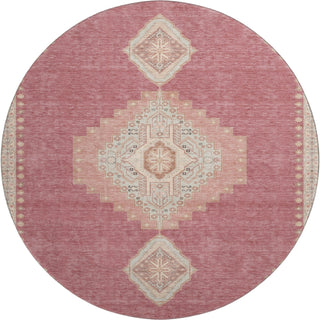 Piper Looms Mayfield Oriental AMF1014 Blush Machine Washable Area Rug Round Main Image