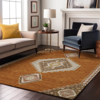 Piper Looms Mayfield Oriental AMF1014 Copper Machine Washable Area Rug Lifestyle Image Feature