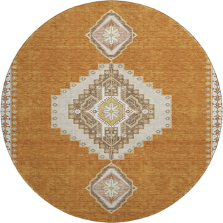 Piper Looms Mayfield Oriental AMF1014 Copper Machine Washable Area Rug Round Main Image