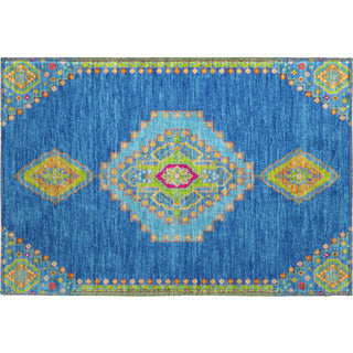 Piper Looms Mayfield Oriental AMF1014 Denim Machine Washable Area Rug Scatter Main Image