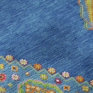 Piper Looms Mayfield Oriental AMF1014 Denim Machine Washable Area Rug Swatch Image