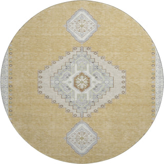 Piper Looms Mayfield Oriental AMF1014 Gold Machine Washable Area Rug Round Main Image