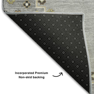 Piper Looms Mayfield Oriental AMF1014 Gray Machine Washable Area Rug Backing Image