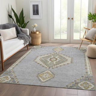 Piper Looms Mayfield Oriental AMF1014 Gray Machine Washable Area Rug Lifestyle Image Feature