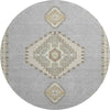 Piper Looms Mayfield Oriental AMF1014 Gray Machine Washable Area Rug Round Main Image