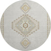 Piper Looms Mayfield Oriental AMF1014 Ivory Machine Washable Area Rug Round Main Image
