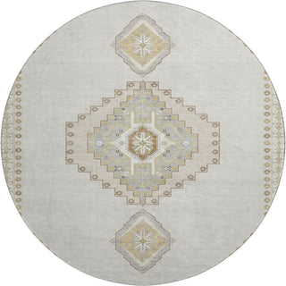 Piper Looms Mayfield Oriental AMF1014 Ivory Machine Washable Area Rug Round Main Image