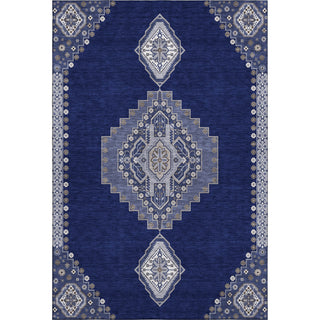 Piper Looms Mayfield Oriental AMF1014 Navy Machine Washable Area Rug main image