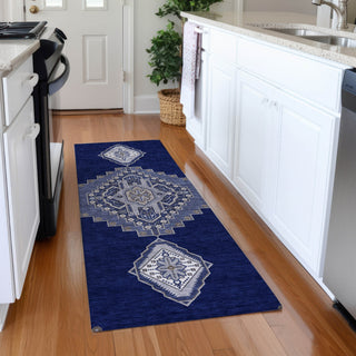Piper Looms Mayfield Oriental AMF1014 Navy Machine Washable Area Rug Runner Lifestyle Image Feature