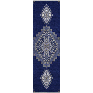 Piper Looms Mayfield Oriental AMF1014 Navy Machine Washable Area Rug Runner Main Image
