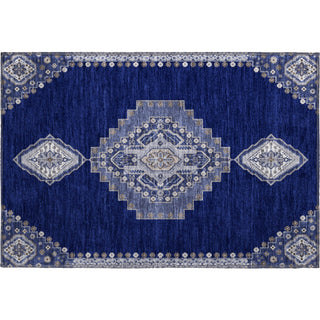 Piper Looms Mayfield Oriental AMF1014 Navy Machine Washable Area Rug Scatter Main Image