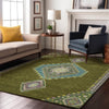 Piper Looms Mayfield Oriental AMF1014 Olive Machine Washable Area Rug Lifestyle Image Feature