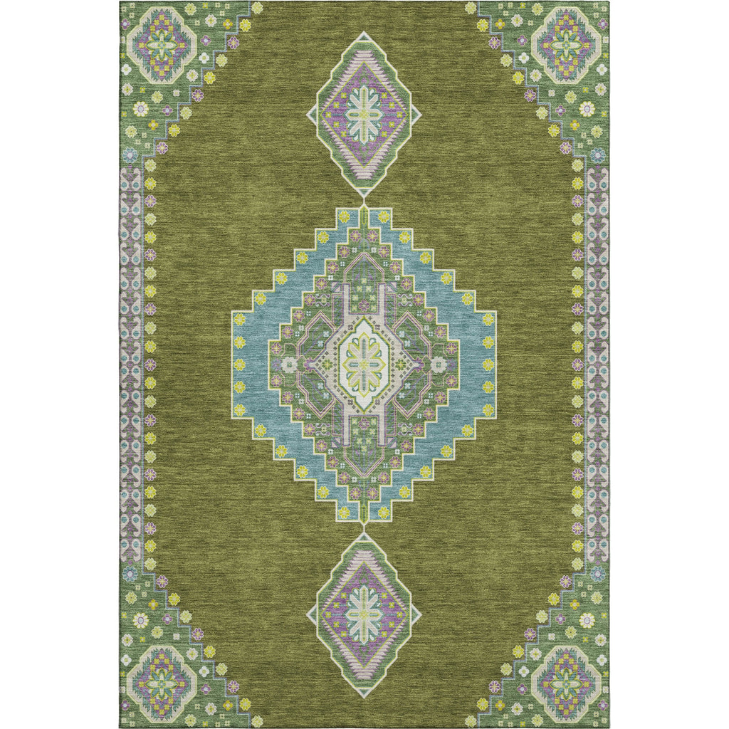 Piper Looms Mayfield Oriental AMF1014 Olive Machine Washable Area Rug main image