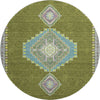 Piper Looms Mayfield Oriental AMF1014 Olive Machine Washable Area Rug Round Main Image